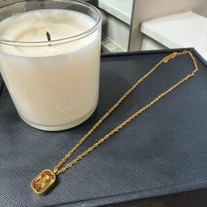 Gold Necklace with Yellow Gemstone
